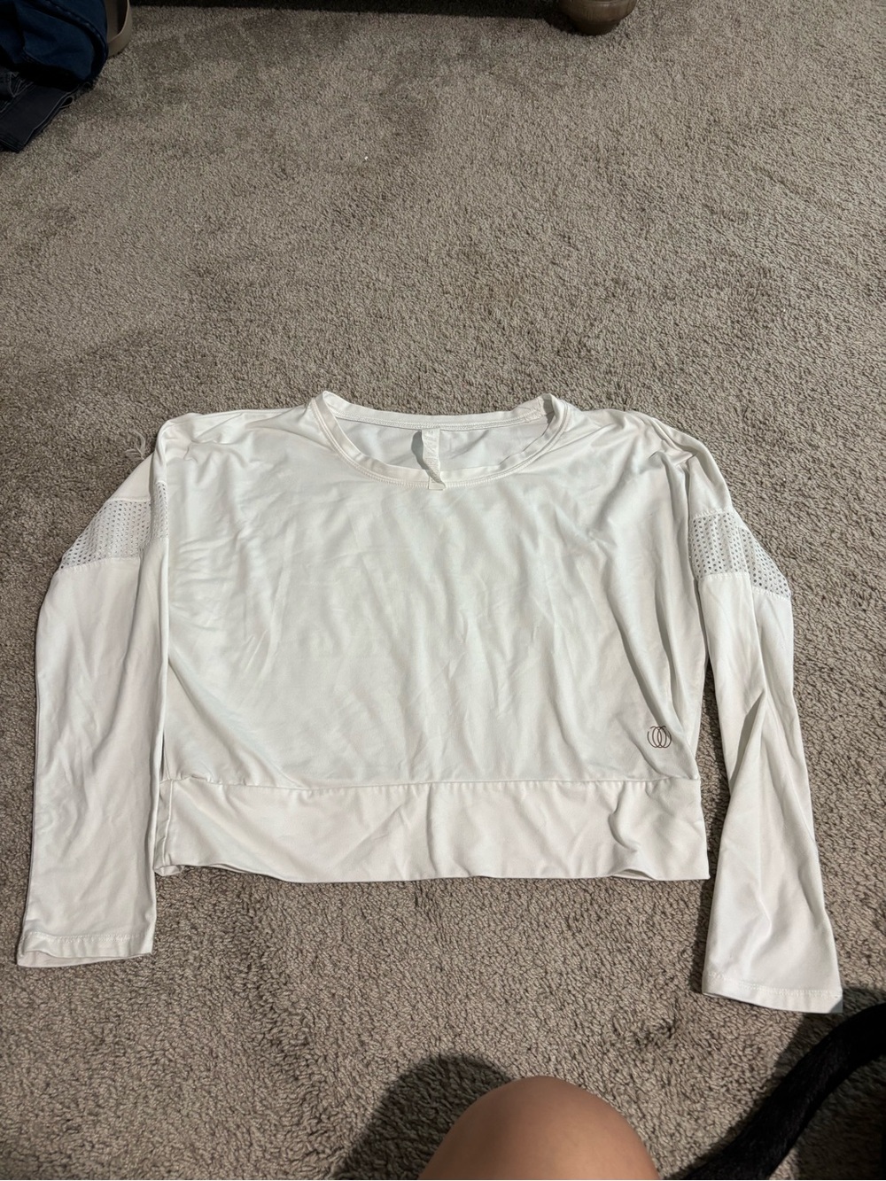 Balance Collection Long Sleeve Crop Tee in White